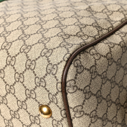 Gucci GG Supreme Monogram Textured Dollar Calfskin Web Medium Ophidia Carry-On Duffle Bag Beige Ebony New Acero 13 of 13