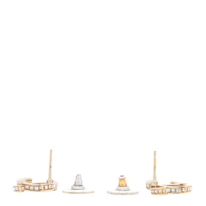 Chanel Metal Baguette Crystal CC Earrings Gold 3 of 4