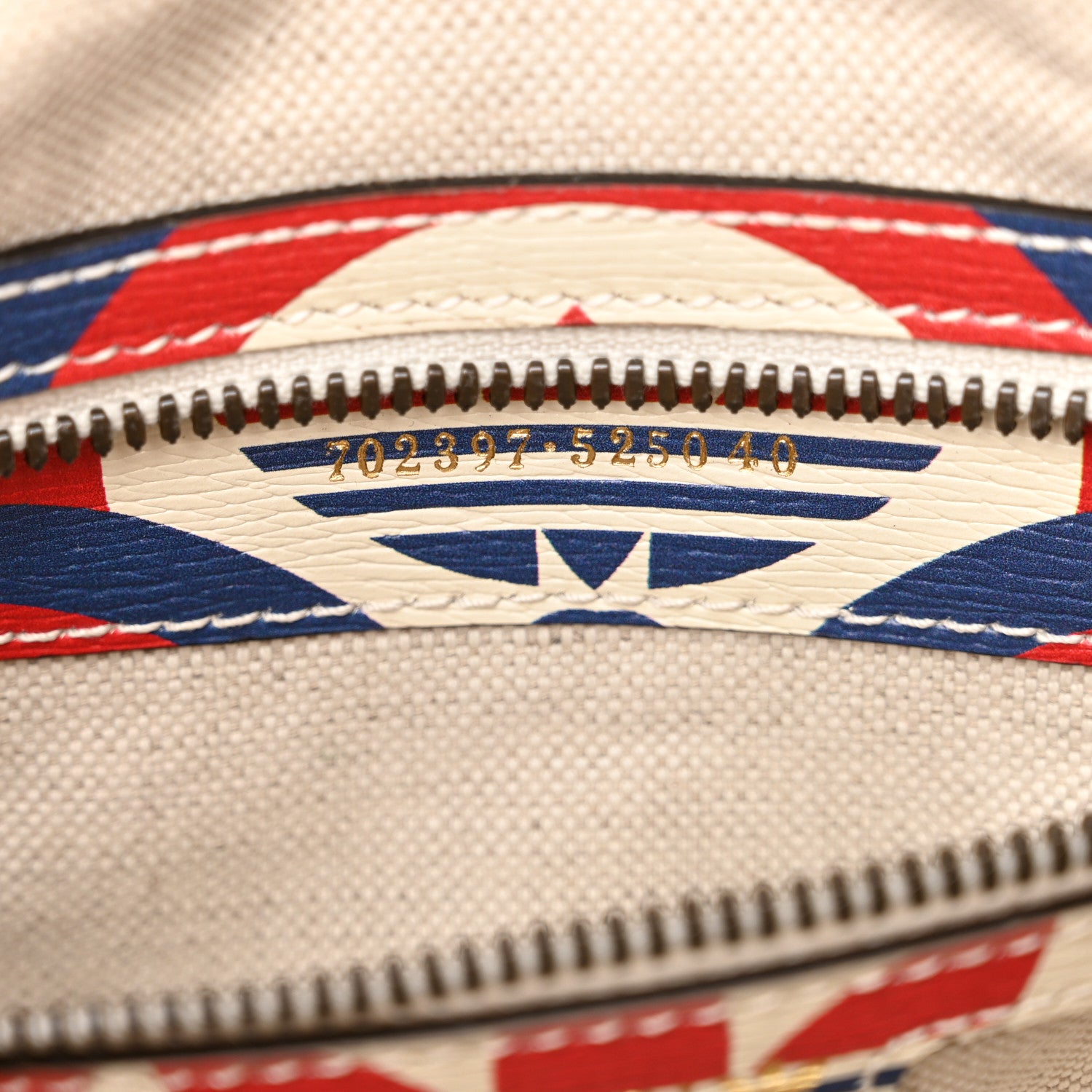 Gucci X ADIDAS Shangai Calfskin Web Trefoil Interlocking G Mini Duffle Bag Red White Blue 7 of 10