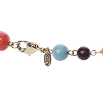 Chanel Pearl Beaded Enamel CC Long Necklace Gold Multicolor 4 of 5