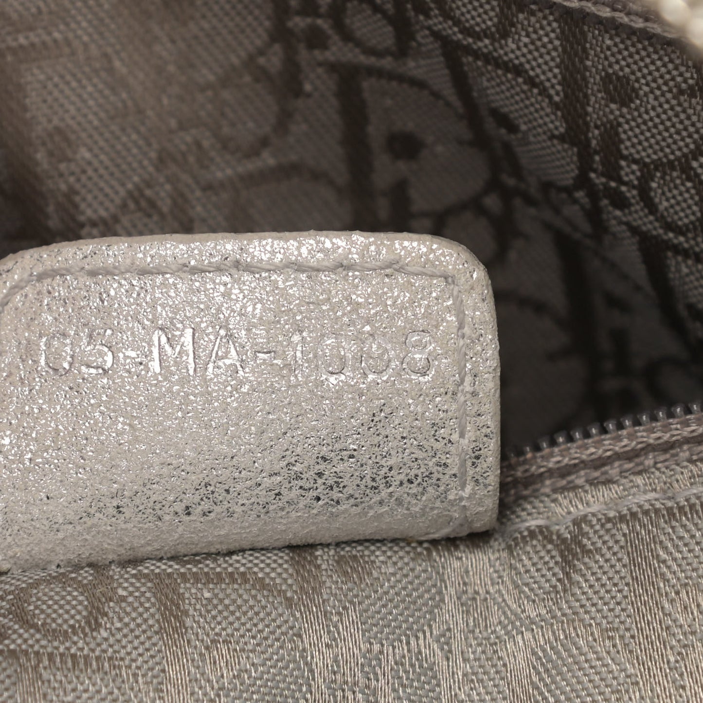 Metallic Lambskin Cannage Medium Lady Dior Silver