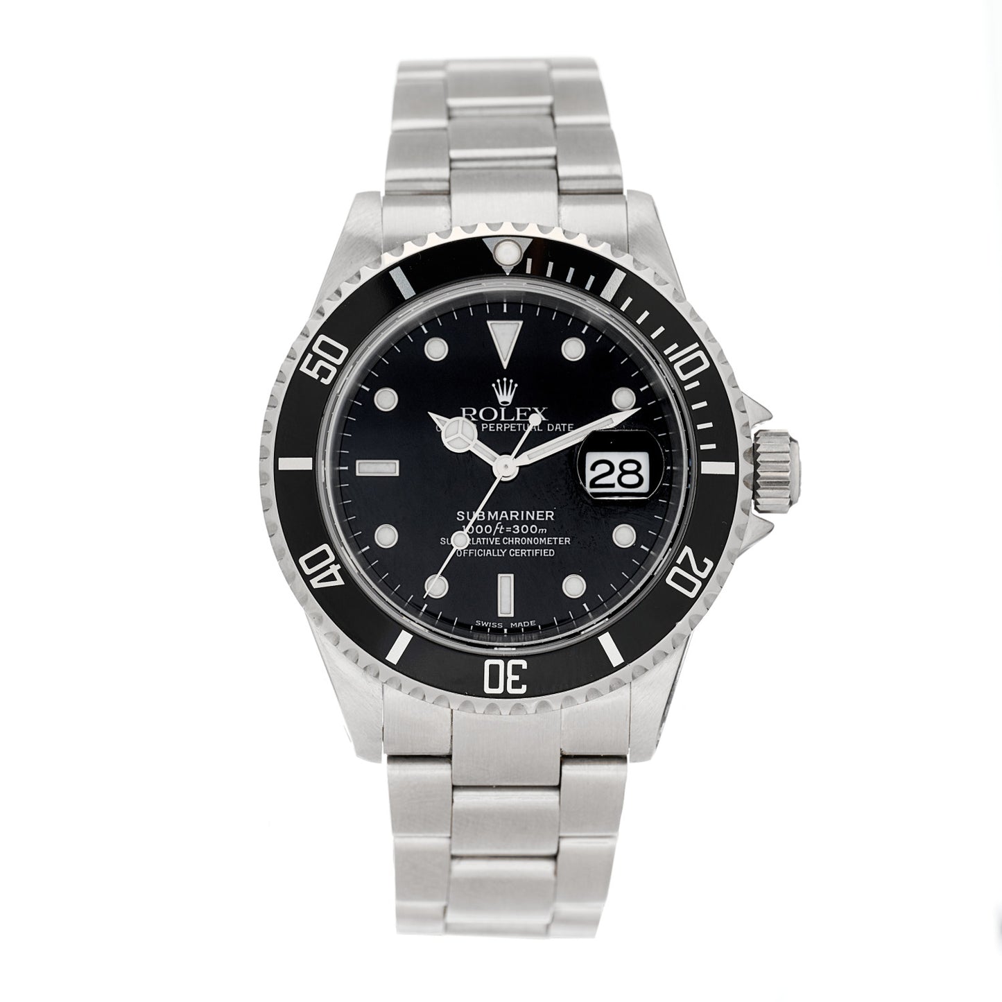 Stainless Steel 40mm Oyster Perpetual Submariner Date Watch Black 16610