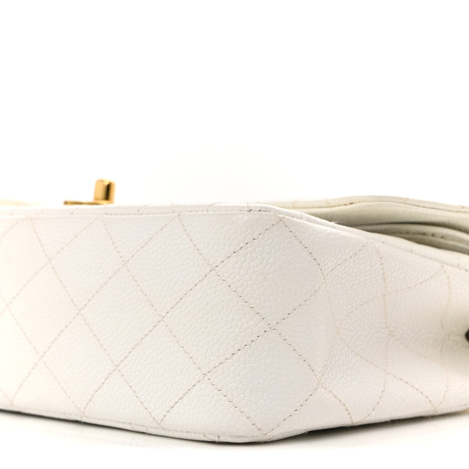 Chanel Caviar Quilted Medium Double Flap White 10 of 13