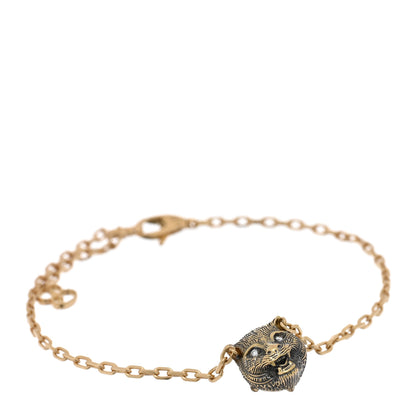Gucci 18K Yellow Gold Diamond Black Onyx Le Marche des Merveilles Feline Bracelet 1 of 3