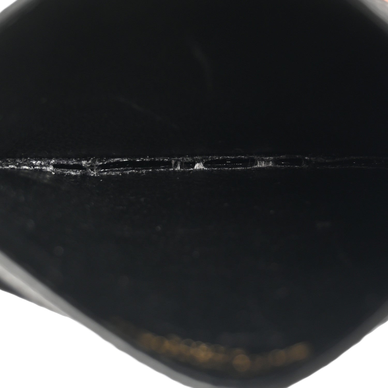 Saint Laurent Grain De Poudre Matelasse Chevron Monogram Credit Card Case Black 5 of 9