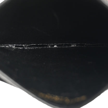Saint Laurent Grain De Poudre Matelasse Chevron Monogram Credit Card Case Black 5 of 9