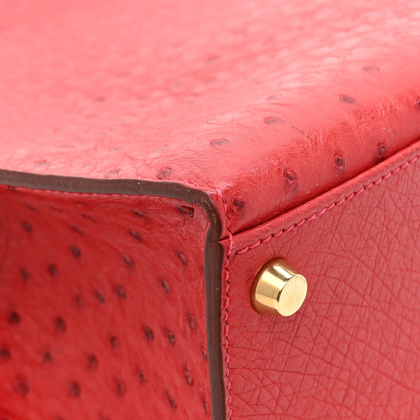 Ostrich Kelly Sellier 32 Rouge Vif