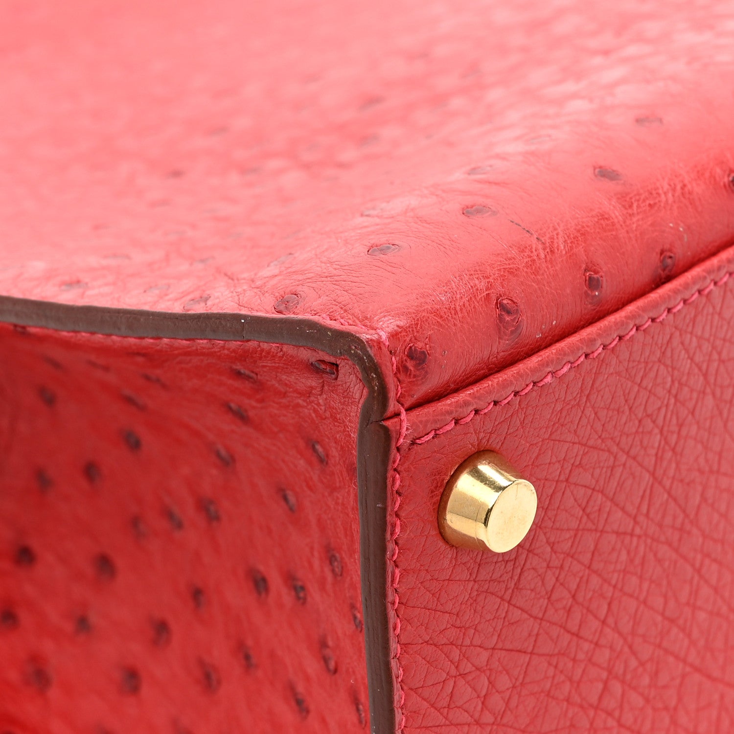 Hermes Ostrich Kelly Sellier 32 Rouge Vif 15 of 16