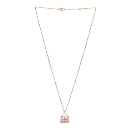 Hermes 18K Rose Gold Pink Sapphire Kelly Amulettes Pendant Necklace 3 of 5