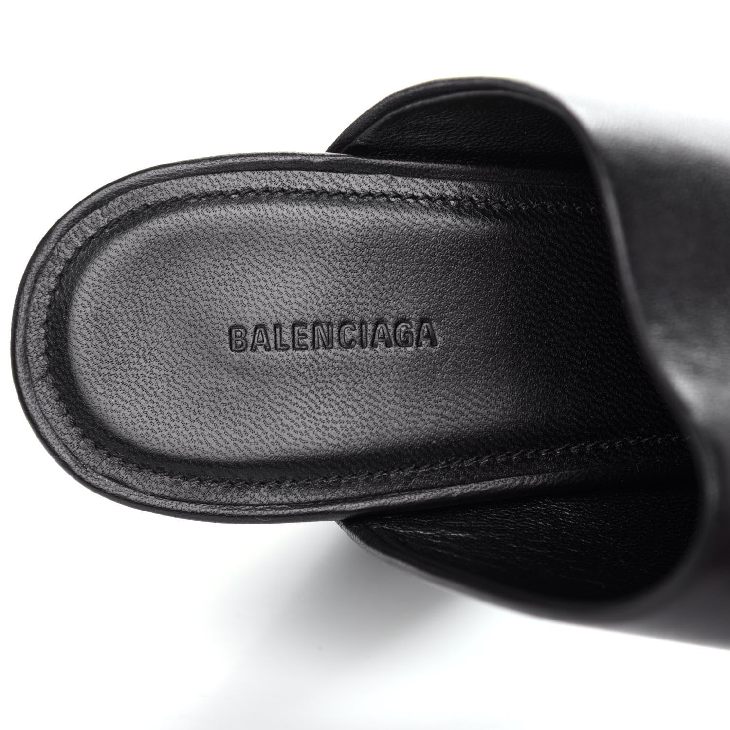 Balenciaga Shiny Sheepskin Oval 90mm Sandals 38.5 Black 8 of 11
