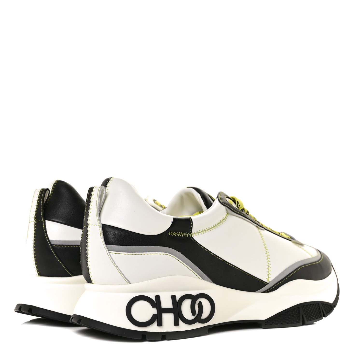 Jimmy Choo Calfskin Neoprene Mens Raine Sneakers 46 White 4 of 7
