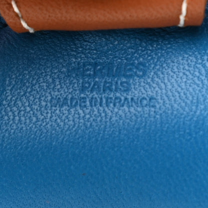 Hermes Milo Lambskin Grigri Rodeo Horse Bag Charm PM Blue Zanzibar Rose Texas Gold 3 of 4