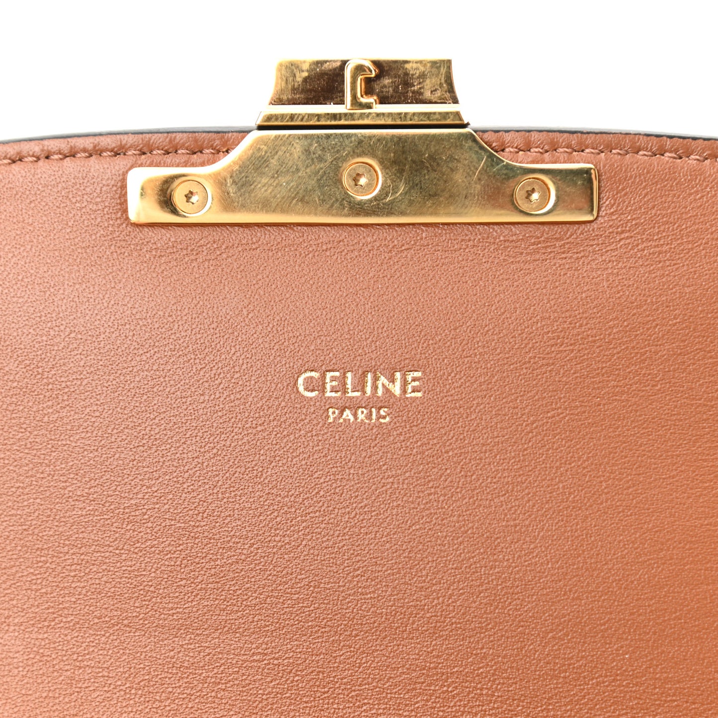 Triomphe Canvas Calfskin Medium Triomphe Bag Tan