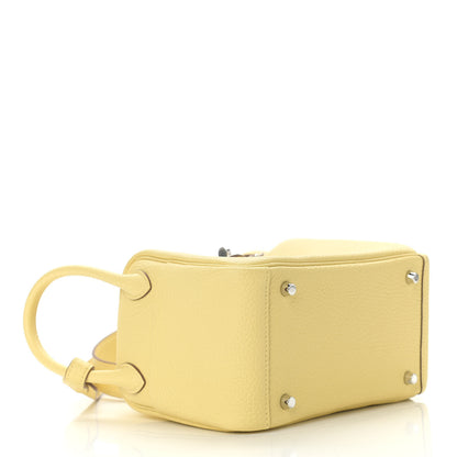Hermes Taurillon Clemence Mini Lindy 20 Jaune Poussin 4 of 11