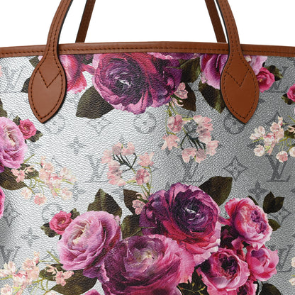 Louis Vuitton Metallic Monogram LV Garden Neverfull MM Silver 8 of 15