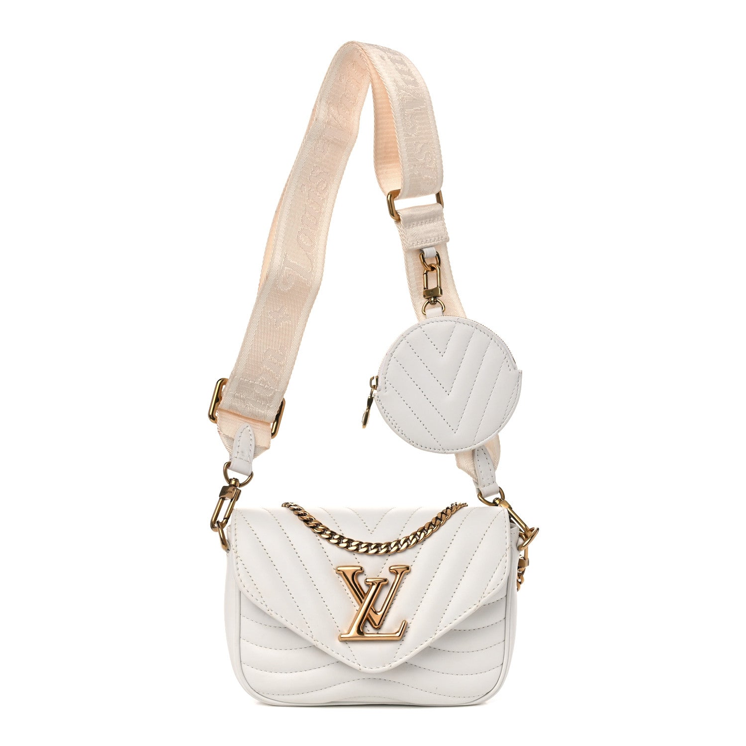 Louis Vuitton Calfskin New Wave Multi Pochette Snow 1 of 12