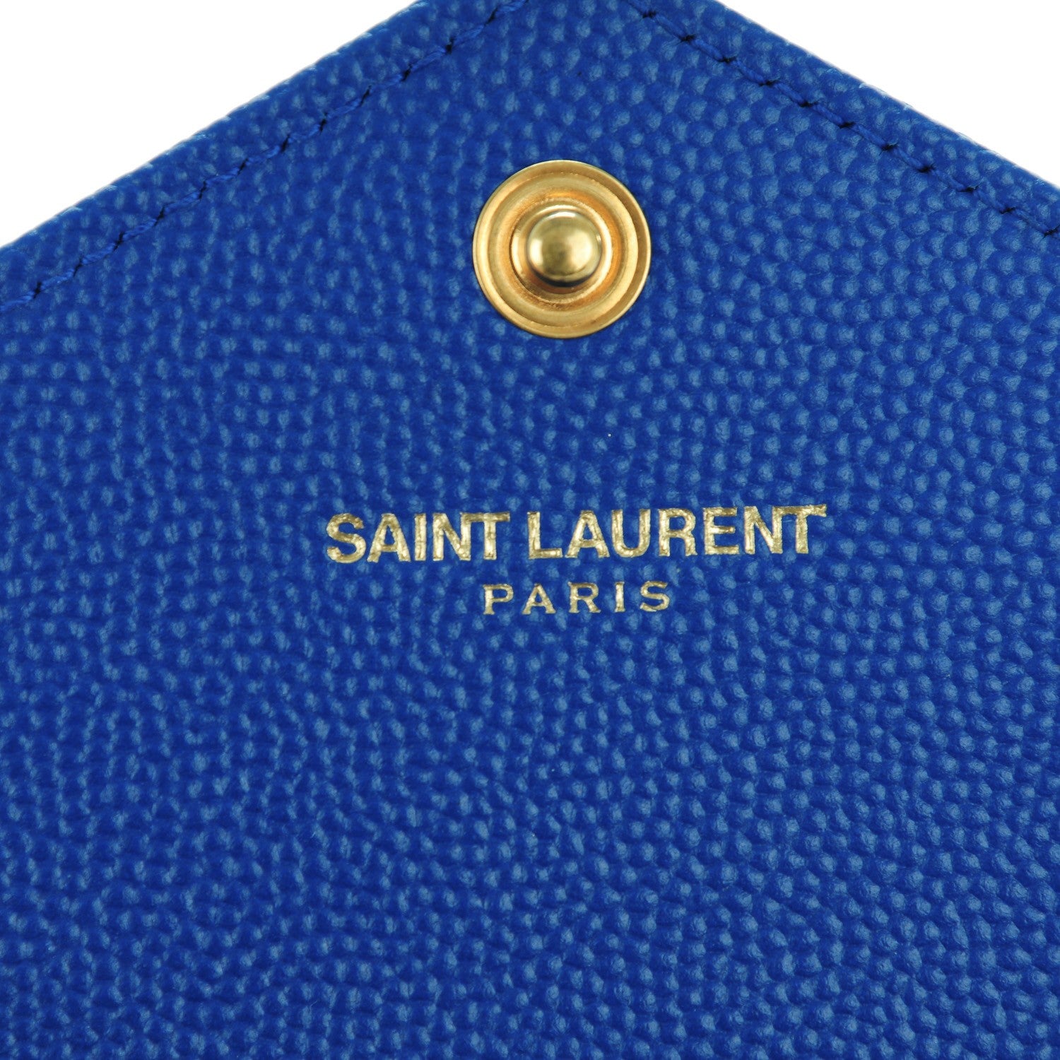 Saint Laurent Grain De Poudre Matelasse Chevron Monogram Wallet Royal Blue 6 of 7