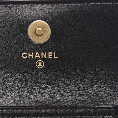 Chanel Lambskin Quilted Pearl Crush Clutch With Chain Black 7 of 9