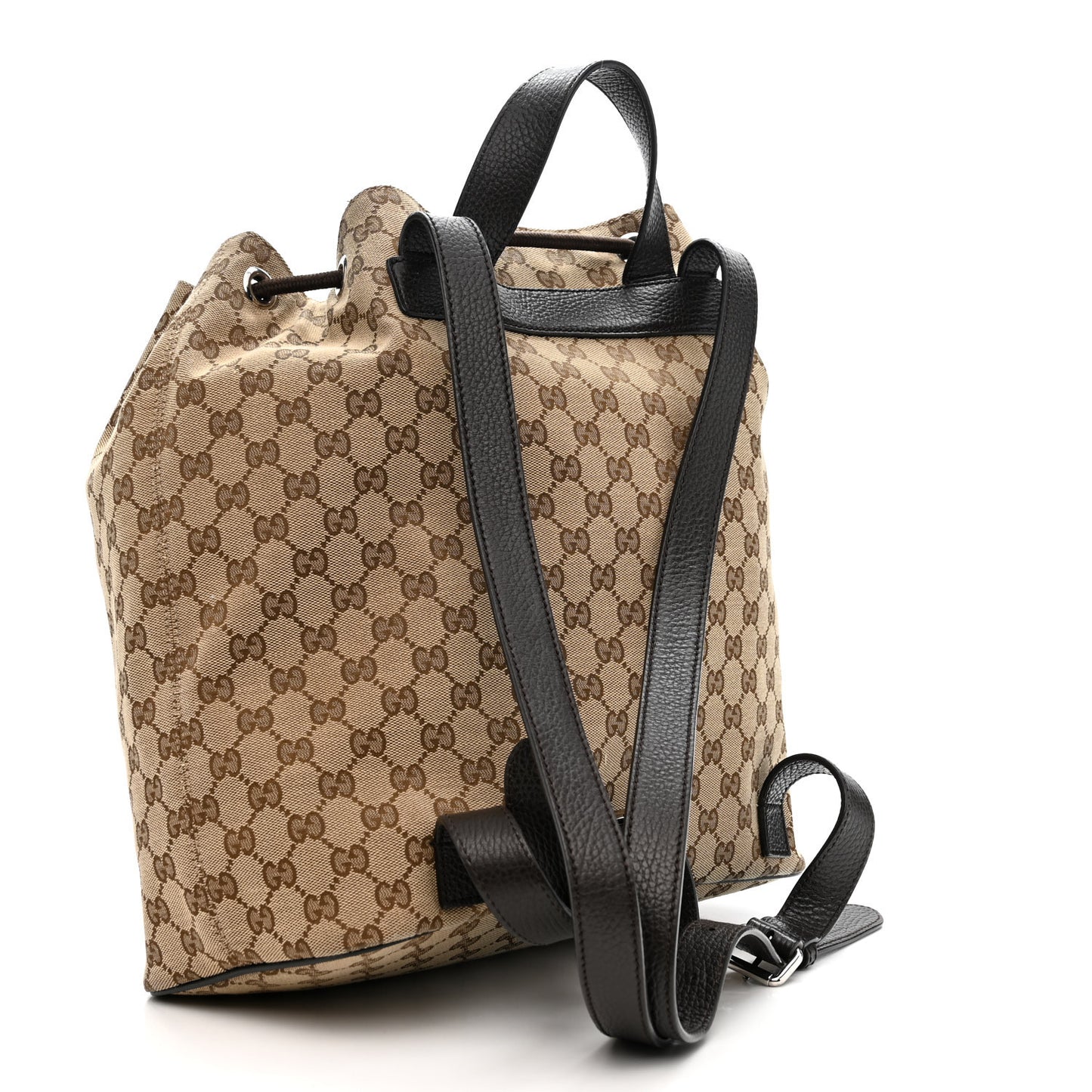 Monogram Dollar Calfskin O Drawstring Backpack Beige Ebony Testa di Moro Dark Chocolate