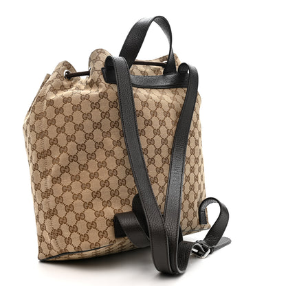 Gucci Monogram Dollar Calfskin O Drawstring Backpack Beige Ebony Testa di Moro Dark Chocolate 2 of 10
