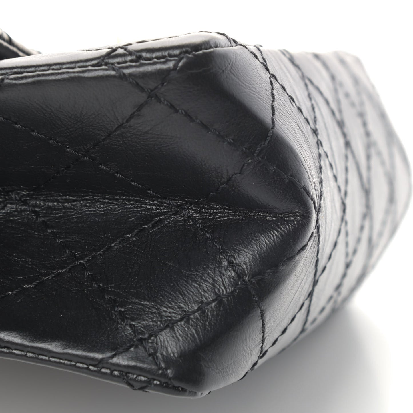Aged Calfskin Quilted 2.55 Reissue Mini Flap Black