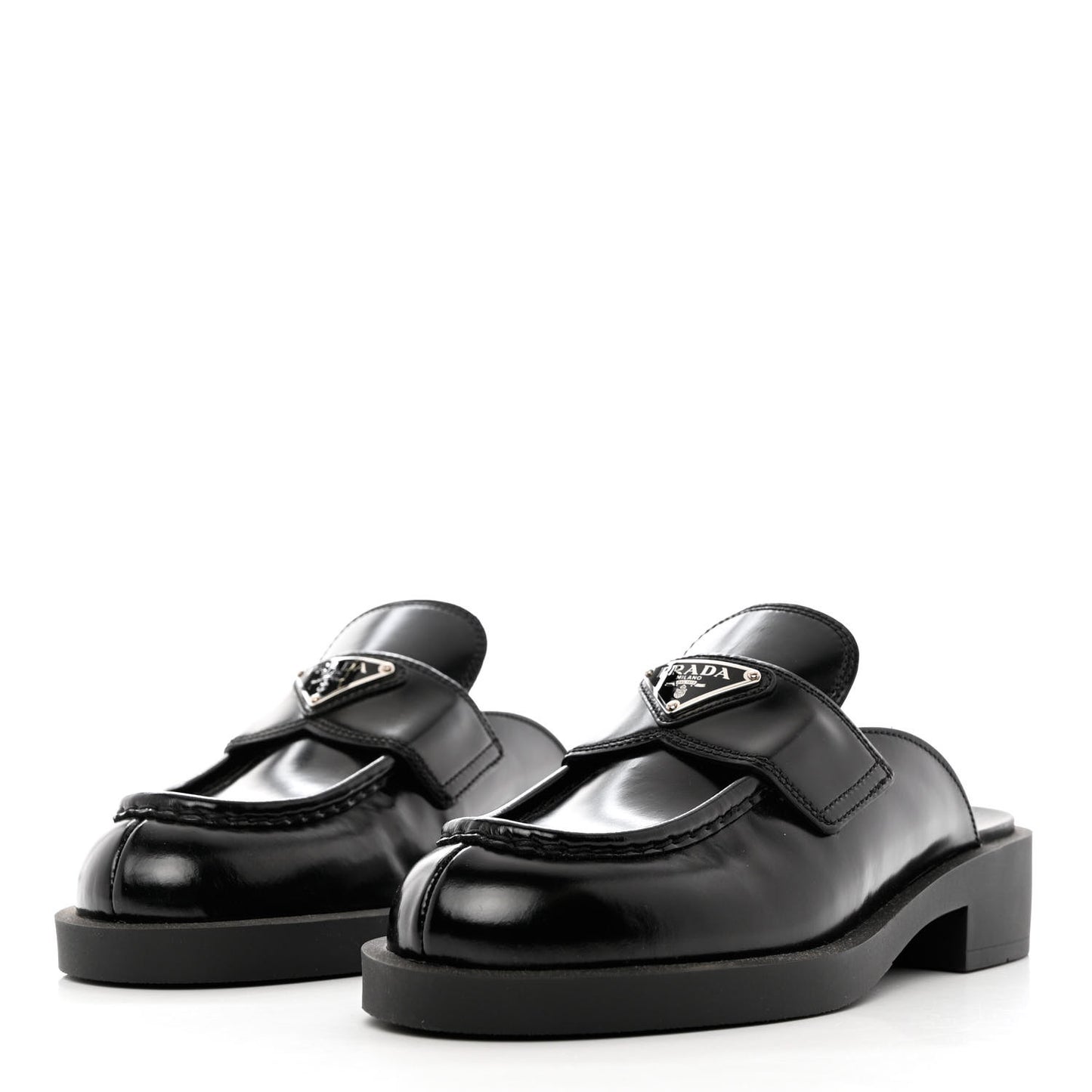 Spazzolato Triangle 40mm Loafer Mules 37.5 Black