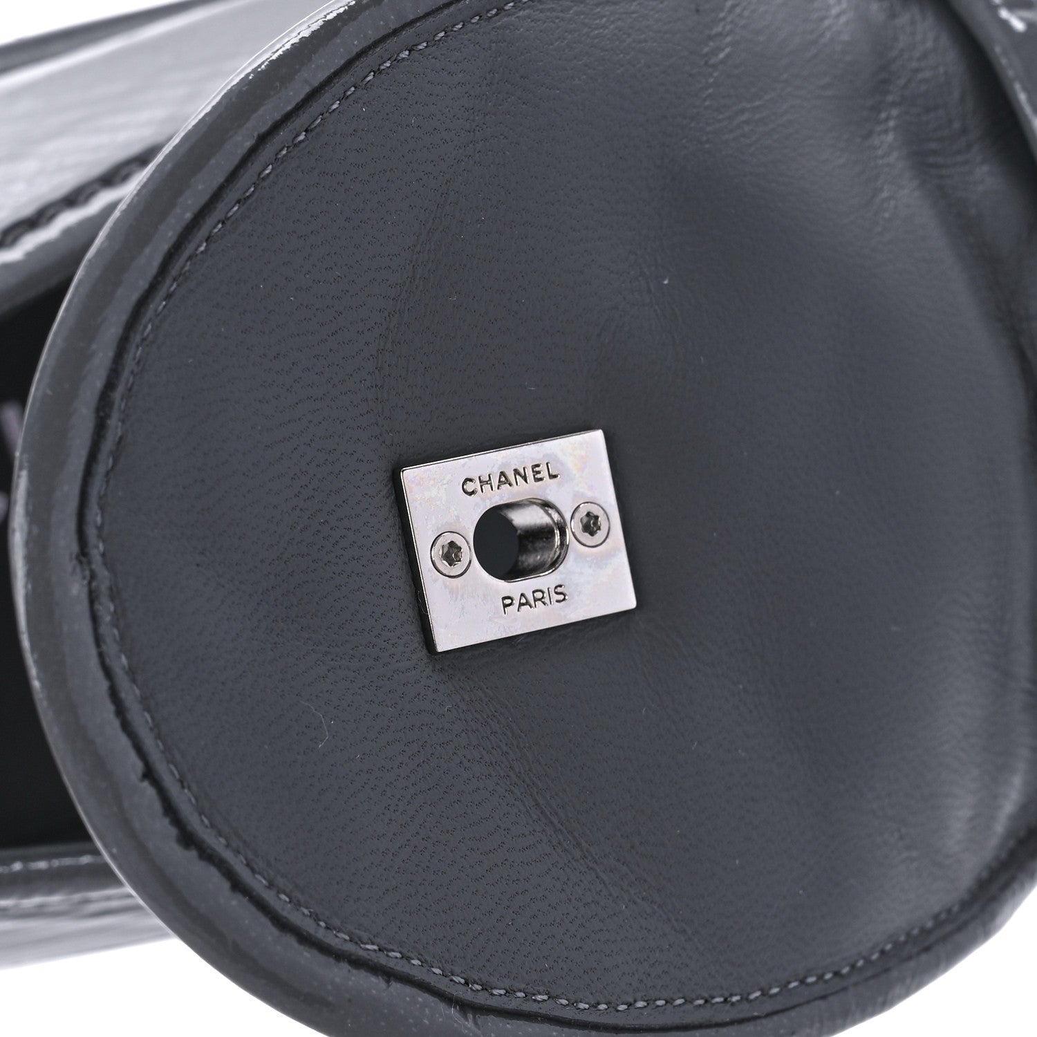 Chanel Crumpled Shiny Lambskin Quilted CC Turnlock Loafers 40.5 Dark Grey 8 of 10