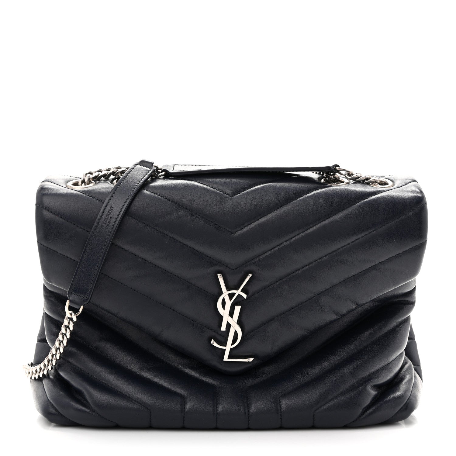 Saint Laurent Calfskin Y Quilted Monogram Medium Loulou Chain Satchel Medium Blue 1 of 14