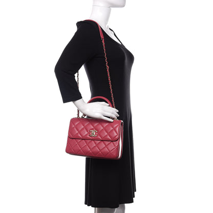 Chanel Lambskin Quilted Small Trendy CC Dual Handle Bag Dark Pink 2 of 10