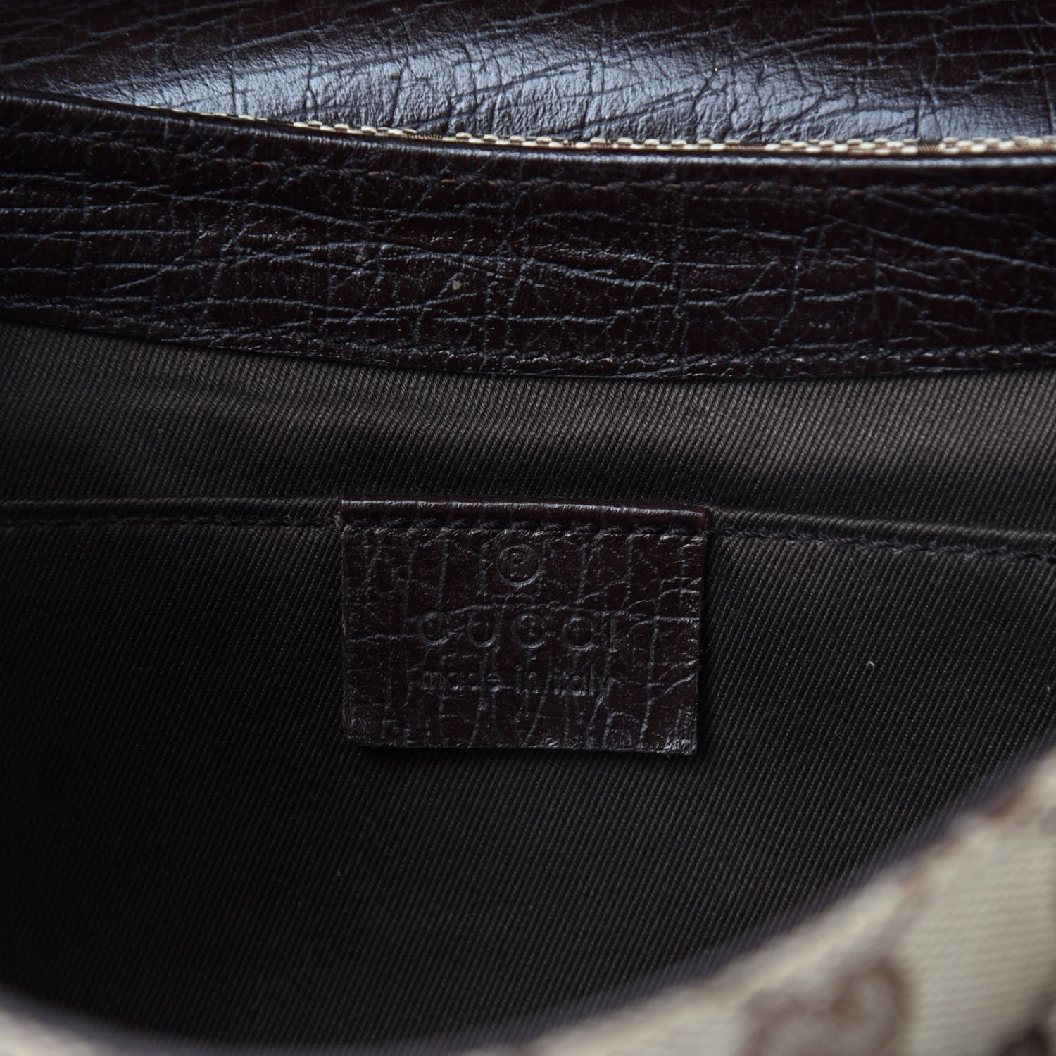 Gucci Monogram Horsebit Clutch Dark Brown 8 of 10