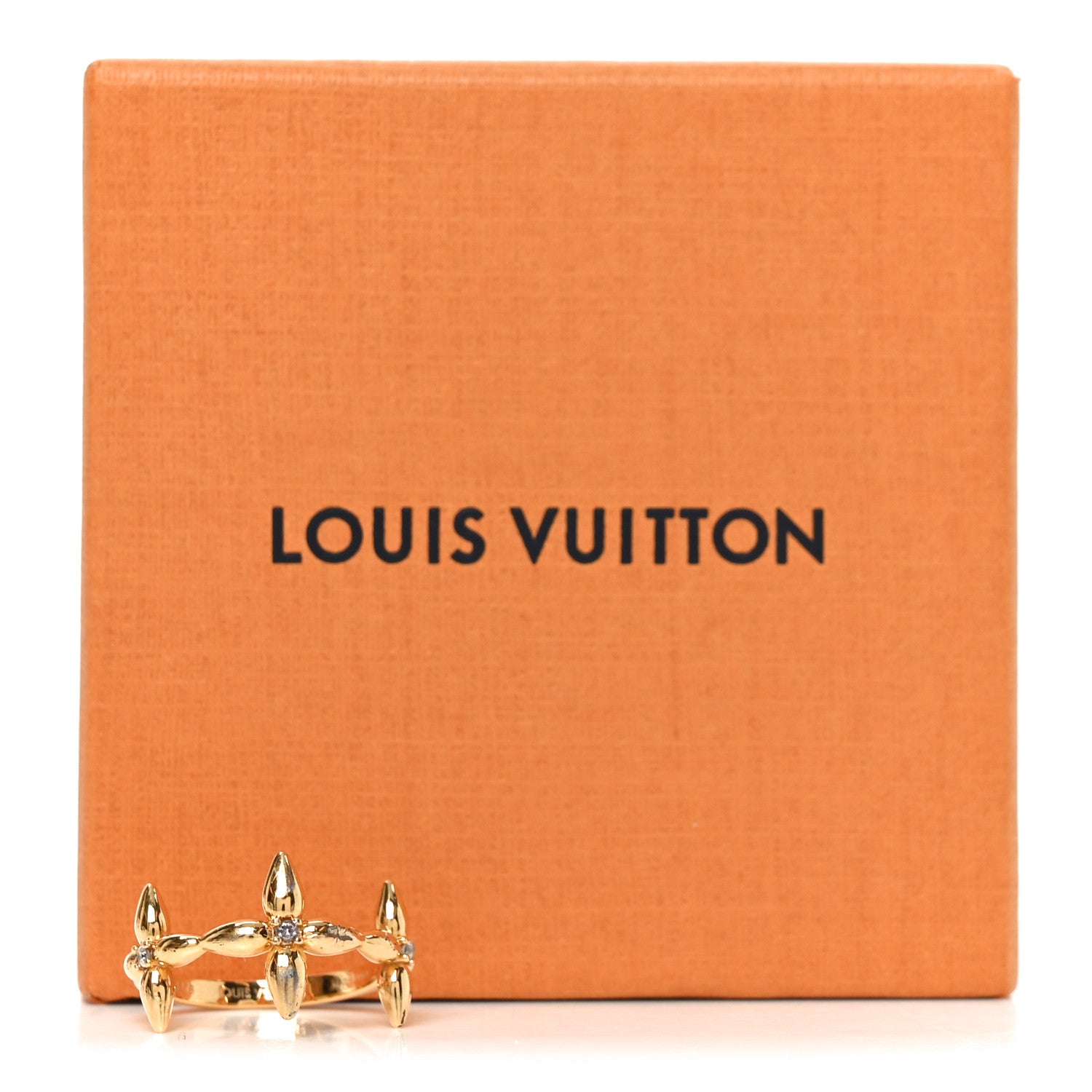 Louis Vuitton Metal Louisette Signature Ring S Gold 5 of 5