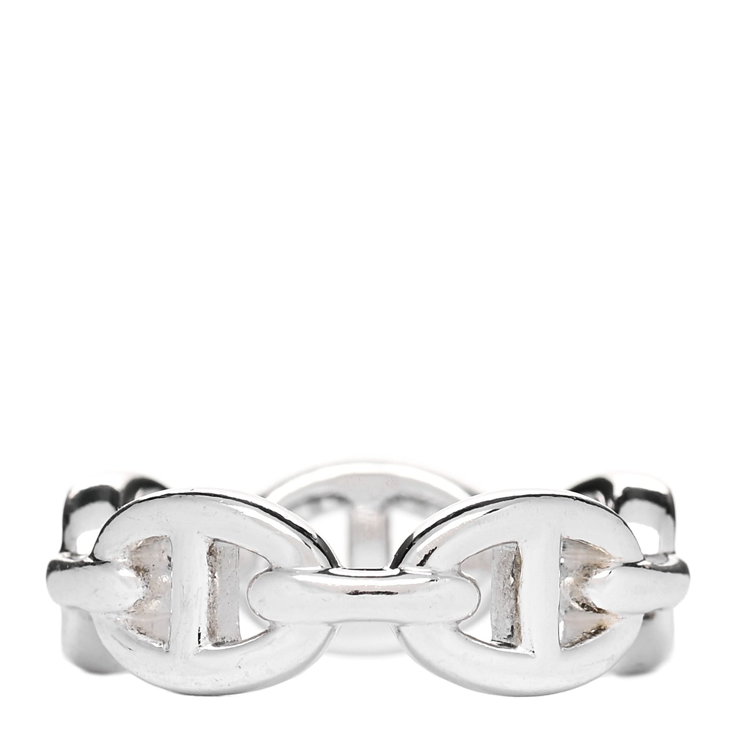 Sterling Silver PM Chaine d'Ancre Enchainee Band Ring 52 6