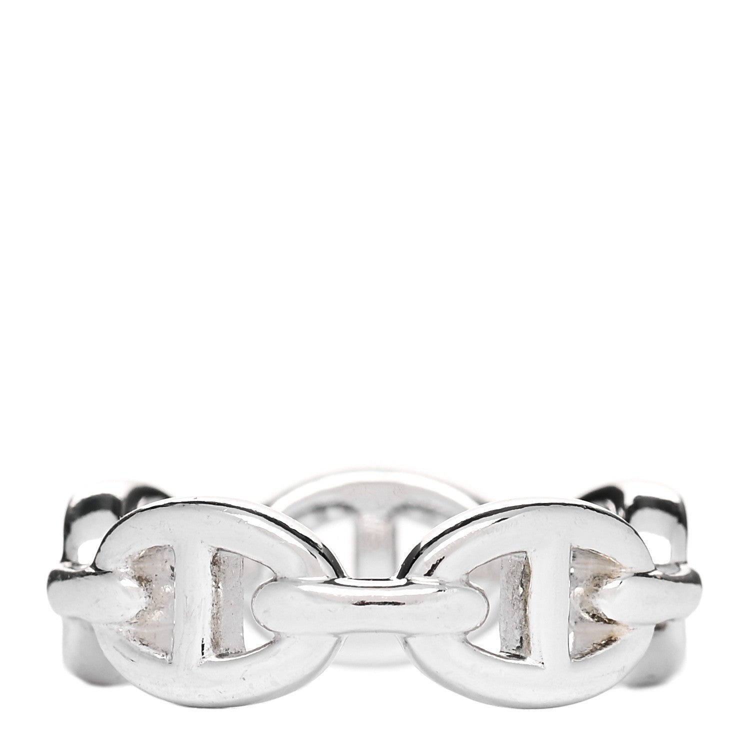Hermes Sterling Silver PM Chaine d'Ancre Enchainee Band Ring 52 6 3 of 7