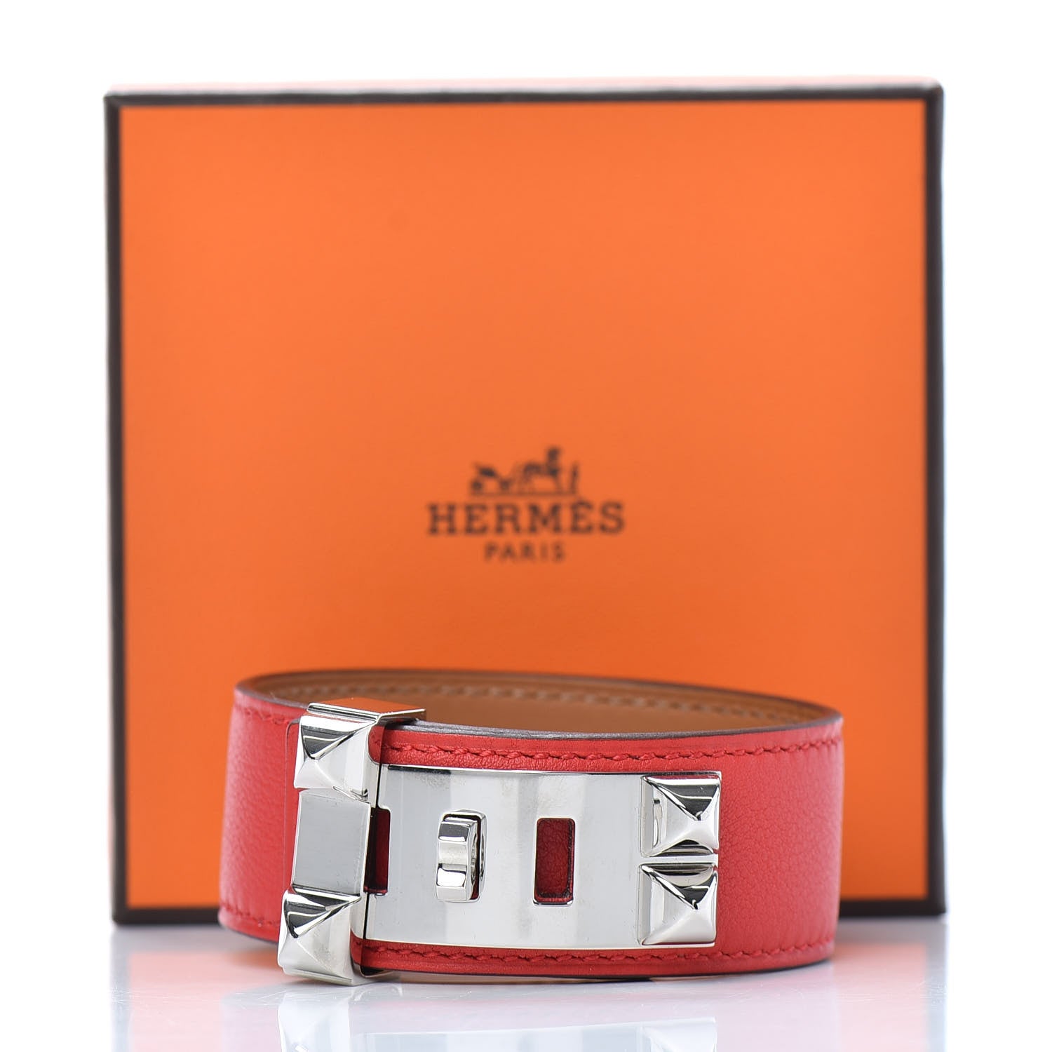 Hermes Swift Collier de Chien 24 Bracelet T3 Rouge De Coeur 6 of 6