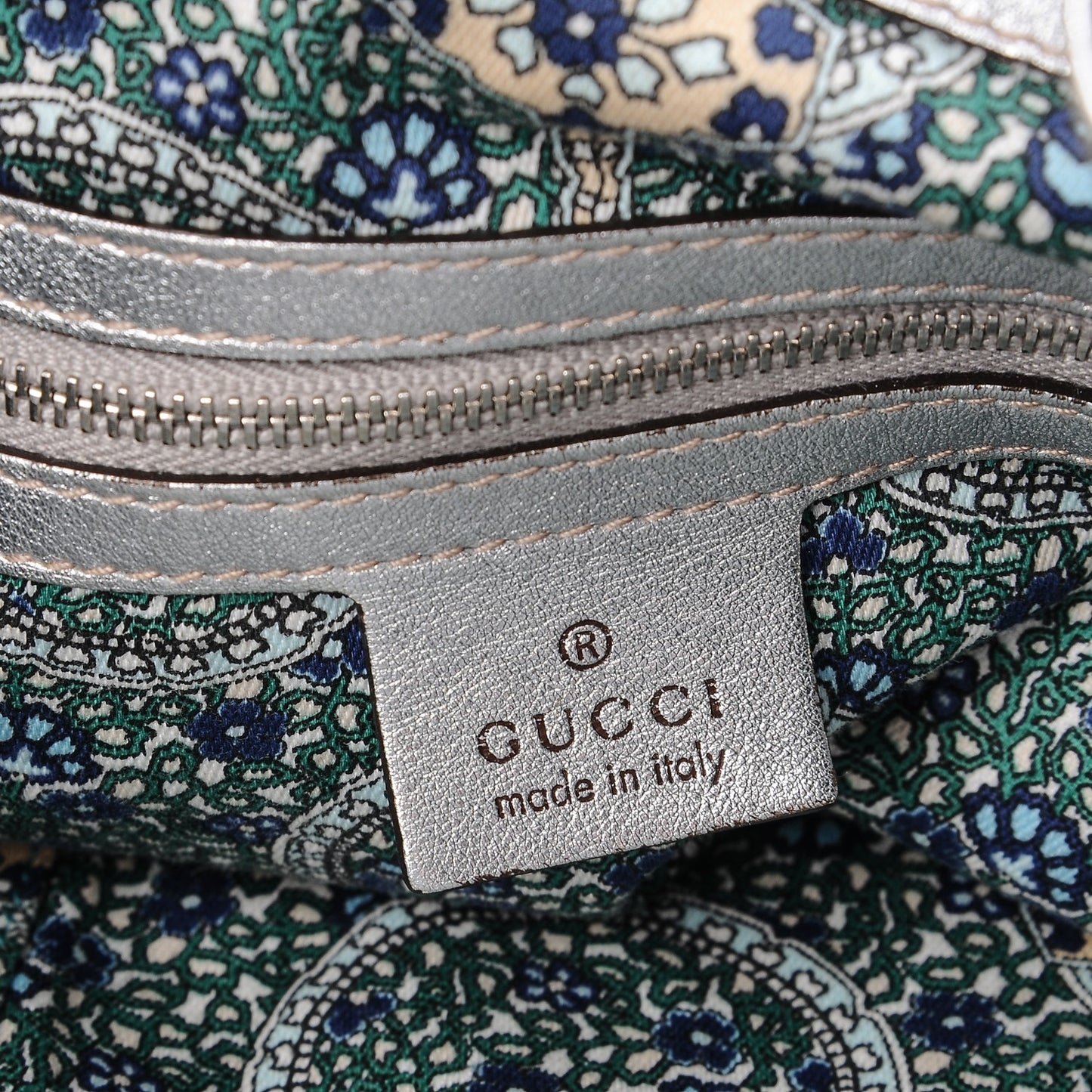 Metallic Calfskin Large Indy Top Handle Hobo Silver