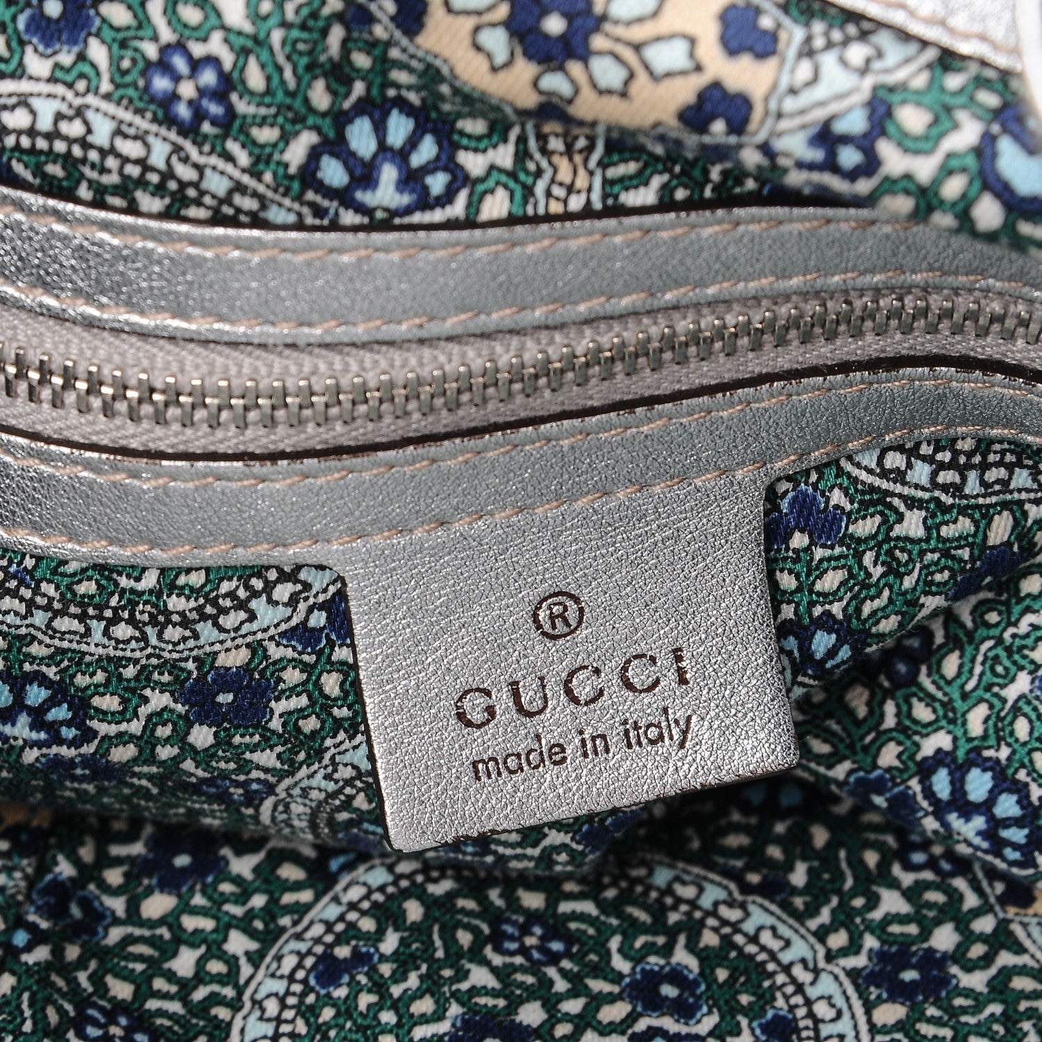 Gucci Metallic Calfskin Large Indy Top Handle Hobo Silver 6 of 8