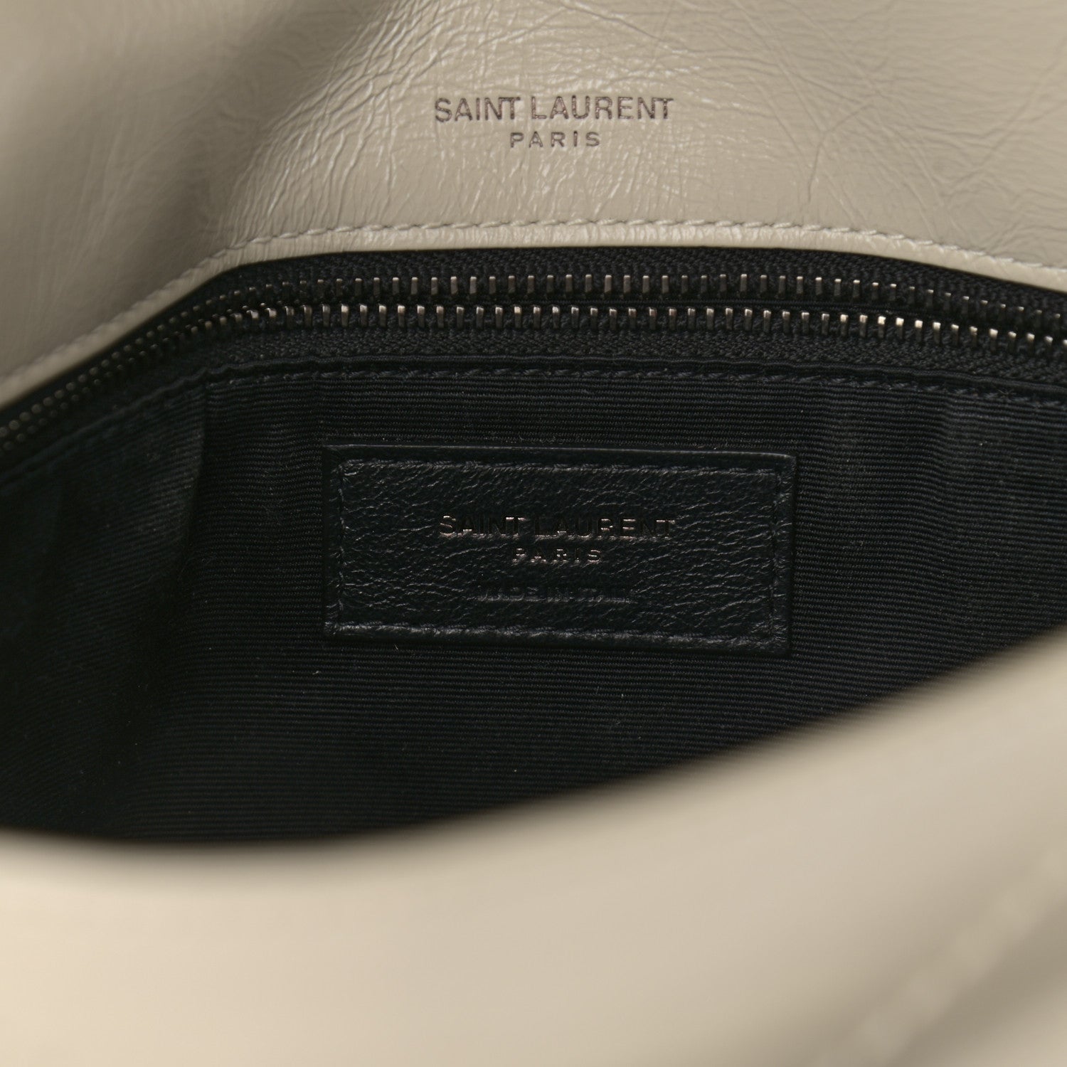 Saint Laurent Crinkled Calfskin Matelasse Monogram Medium Niki Chain Satchel Ivory 6 of 11
