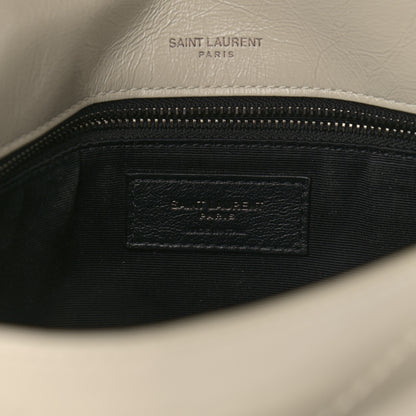 Saint Laurent Crinkled Calfskin Matelasse Monogram Medium Niki Chain Satchel Ivory 6 of 11