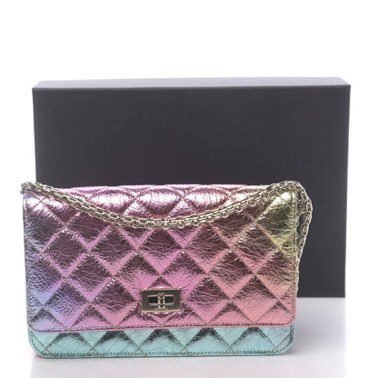 Chanel Metallic Goatskin Quilted 2.55 Reissue Wallet on Chain WOC Multicolor 12 of 12
