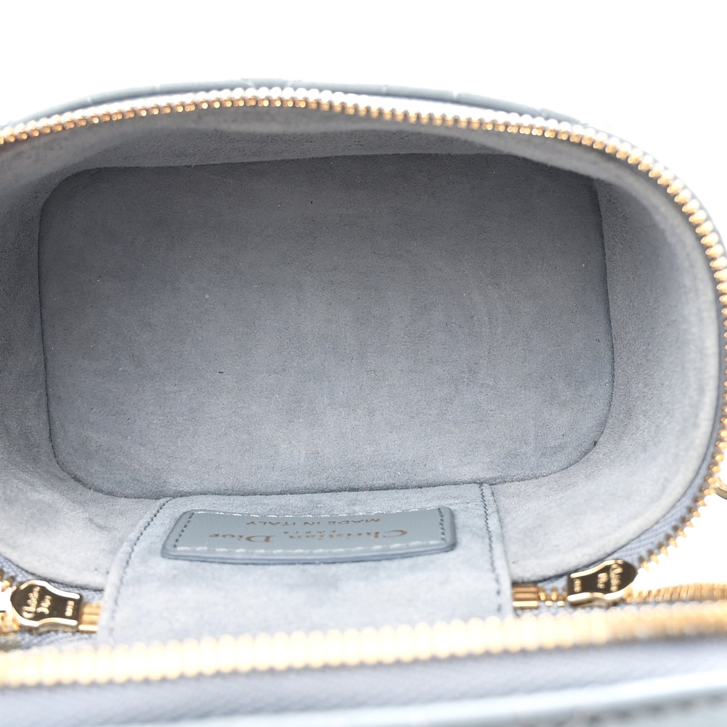 Lambskin Cannage Micro Lady Dior Vanity Case Cloud Blue