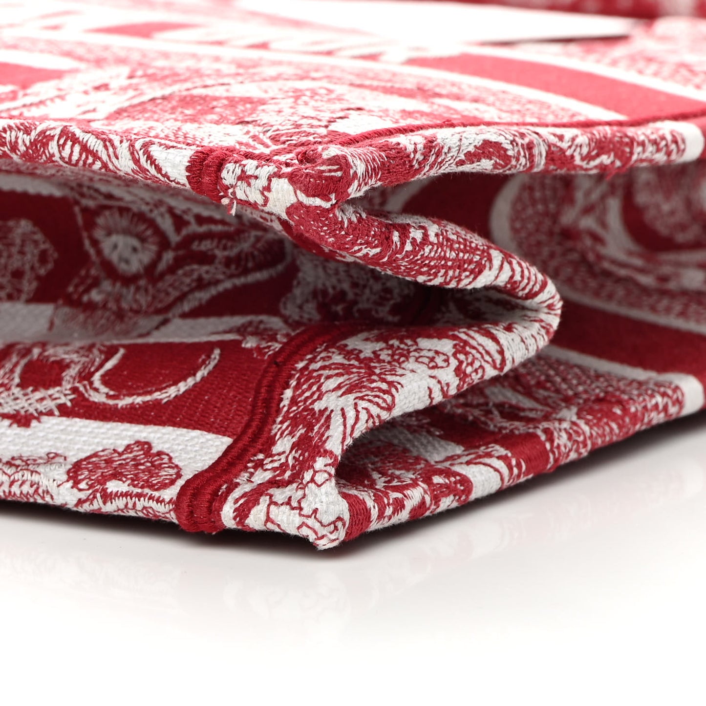 Canvas Embroidered Medium Dioriviera Toile De Jouy Book Tote Red White