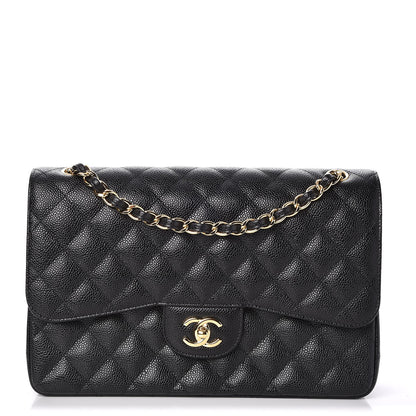 Chanel Caviar Quilted Jumbo Double Flap Black 1 of 8