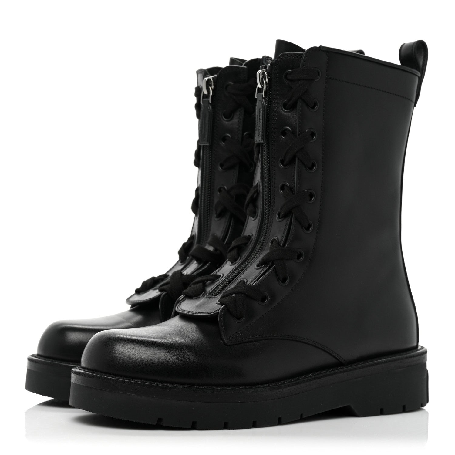 Valentino Garavani Calfskin XCombat 20/40mm Boots 37 Black 3 of 8