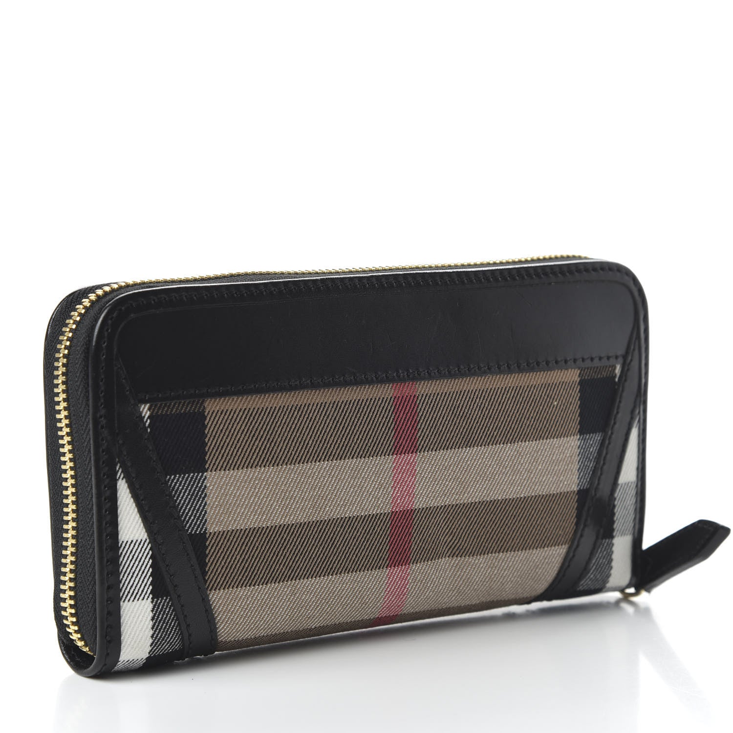Burberry House Check Bridle Calfskin Ziggy Zip Around Wallet Black 3 of 9