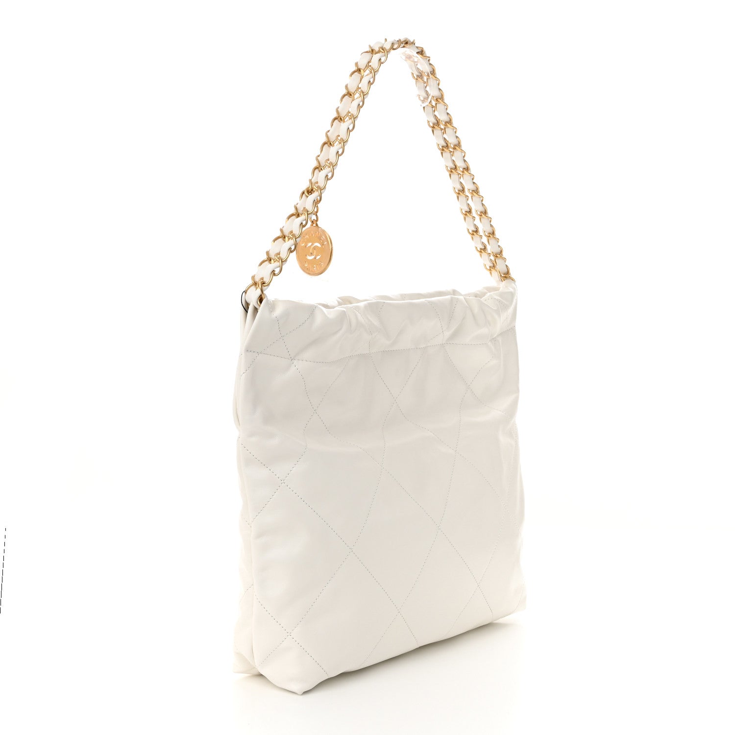 Chanel Shiny Calfskin Quilted Small Chanel 22 White 4 of 12