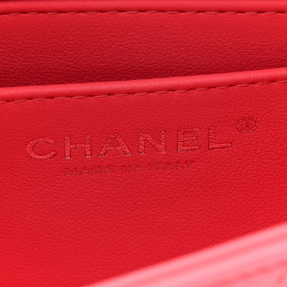 Chanel Lambskin Quilted Mini Square Flap Coral Pink 6 of 10