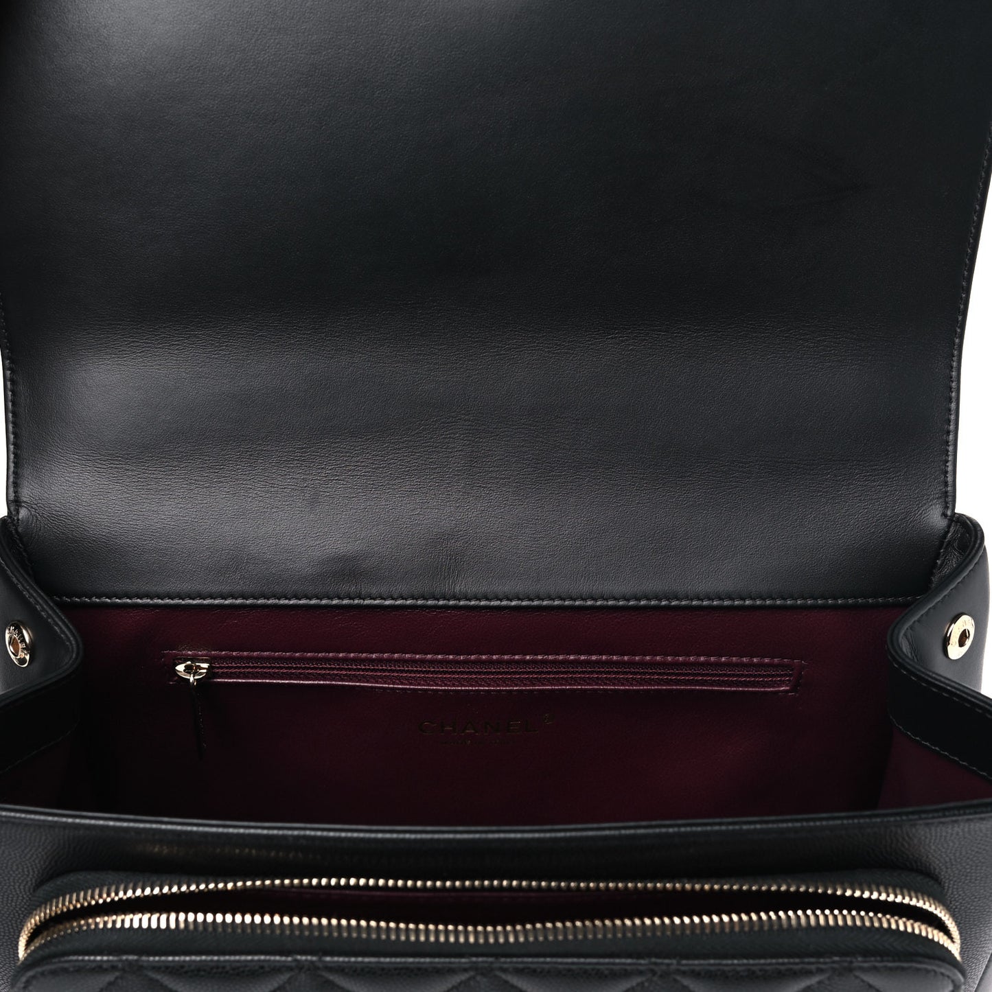 Caviar Quilted Large Business Affinity Flap Black