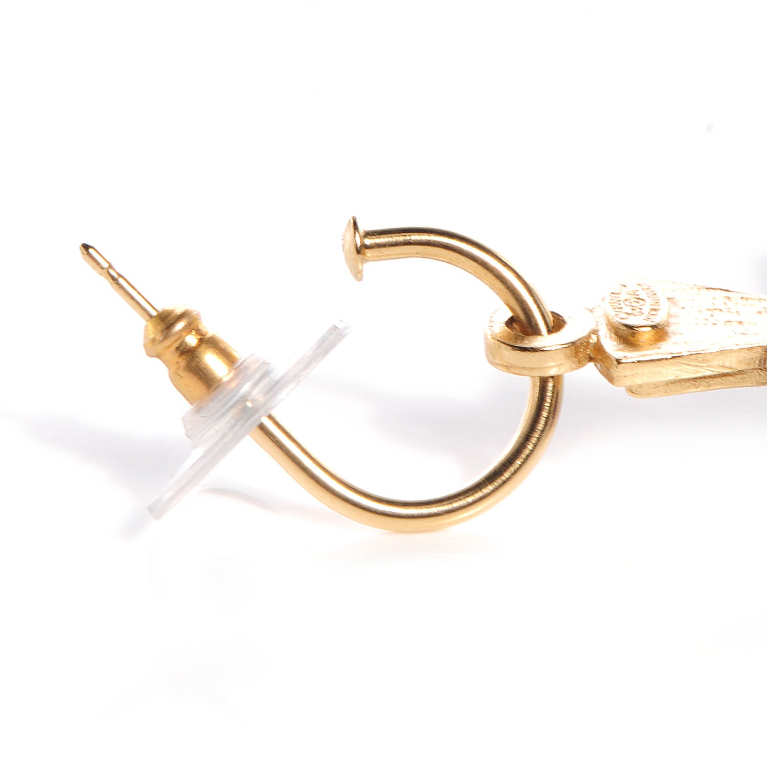 Chanel Resin Cross CC Dangle Earrings Gold Multicolor 5 of 7