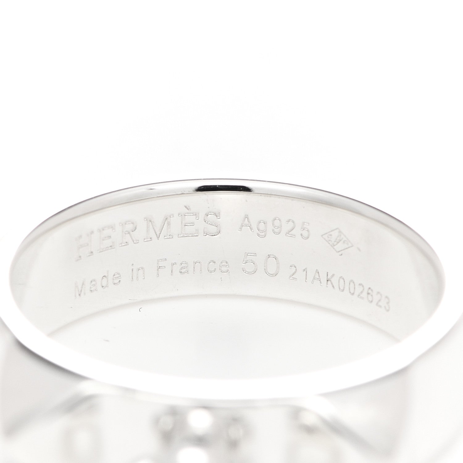 Hermes Sterling Silver PM Collier De Chien Ring 50 5.25 4 of 5