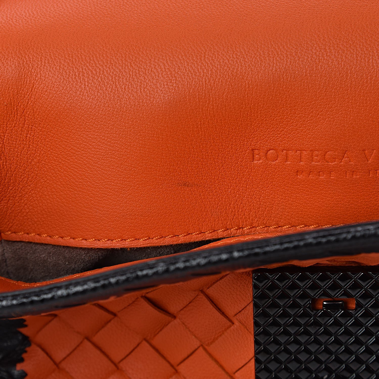 Bottega Veneta Nappa Intrecciato Mini Glass Shoulder Bag Orange Black 8 of 11